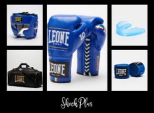 KIT BOXE LEONE 1947 " SHOCK PLUS " BLU