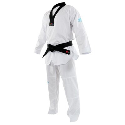 DOBOK DA TAEKWONDO ADIDAS ADI-CONTEST 3 COLLO NERO LOGO BLU