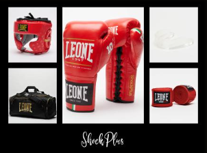 KIT BOXE LEONE 1947 " SHOCK PLUS " ROSSO