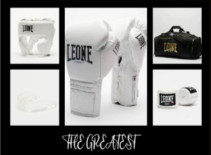 KIT BOXE LEONE 1947 " THE GREATEST L " BIANCO