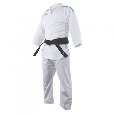 KARATEGI ADIDAS KUMITE ADIZERO 2.0 WKF CON STRISCE BLU E ROSSE