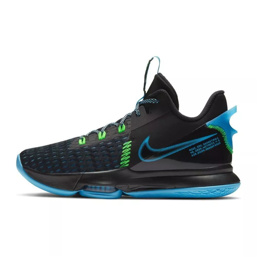 NIKE LEBRON WITNESS V BLACK LIGHT BLUE FURY