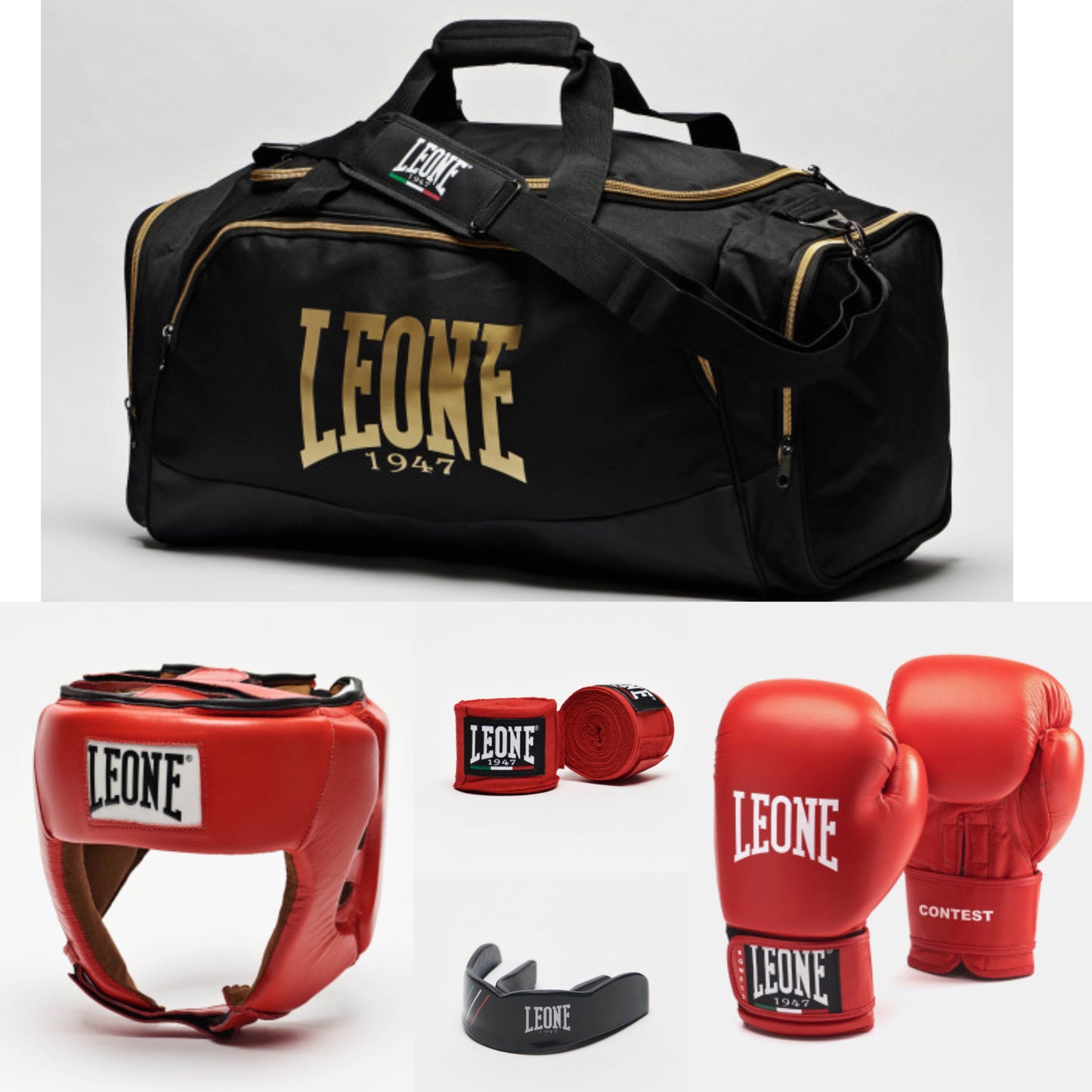 KIT BOXE LEONE 1947 " FPI " ROSSO