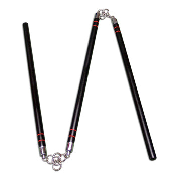 NUNCHAKU IN LEGNO TONDO STAFF TRE PEZZI