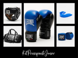 KIT BOXE JUNIOR LEONE 1947 " PRINCIPIANTE " BLU