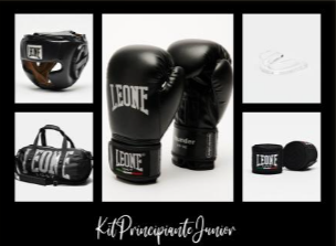 KIT BOXE JUNIOR LEONE 1947 " PRINCIPIANTE " NERO