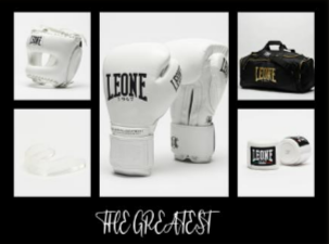 KIT BOXE LEONE 1947 " THE GREATEST " BIANCO