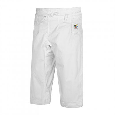 PANTALONI ADIDAS SHORI K999 KARATE KATA WKF CON LOGO BIANCO