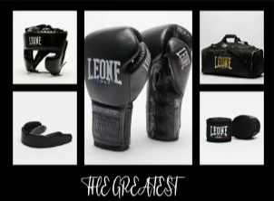 KIT BOXE LEONE 1947 " THE GREATEST L "  NERO