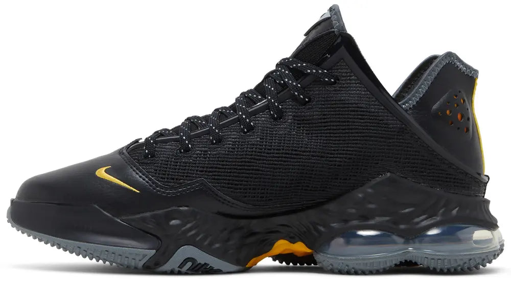 NIKE LEBRON 19 LOW BLACK UNIVERSITY GOLD