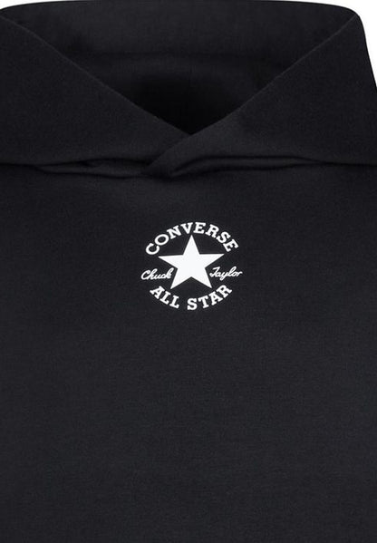 FELPA CON CAPPUCCIO NERA CONVERSE RAGAZZO
