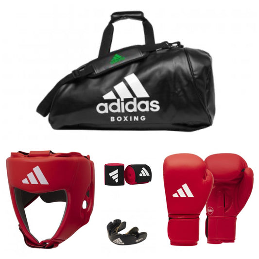 KIT BOXE ADIDAS " OMOLOGATO IBA " ROSSO